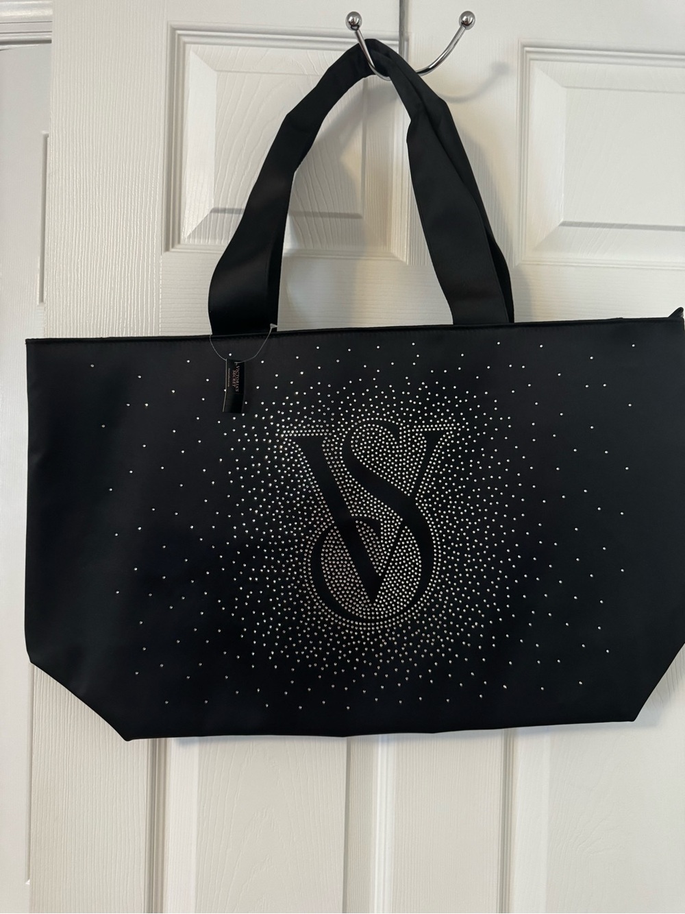 Victoria's Secret Black Tote with Crystal VS Monogram